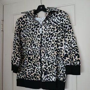 Onque Casuals Cheetah Print zippered jacket Size XL